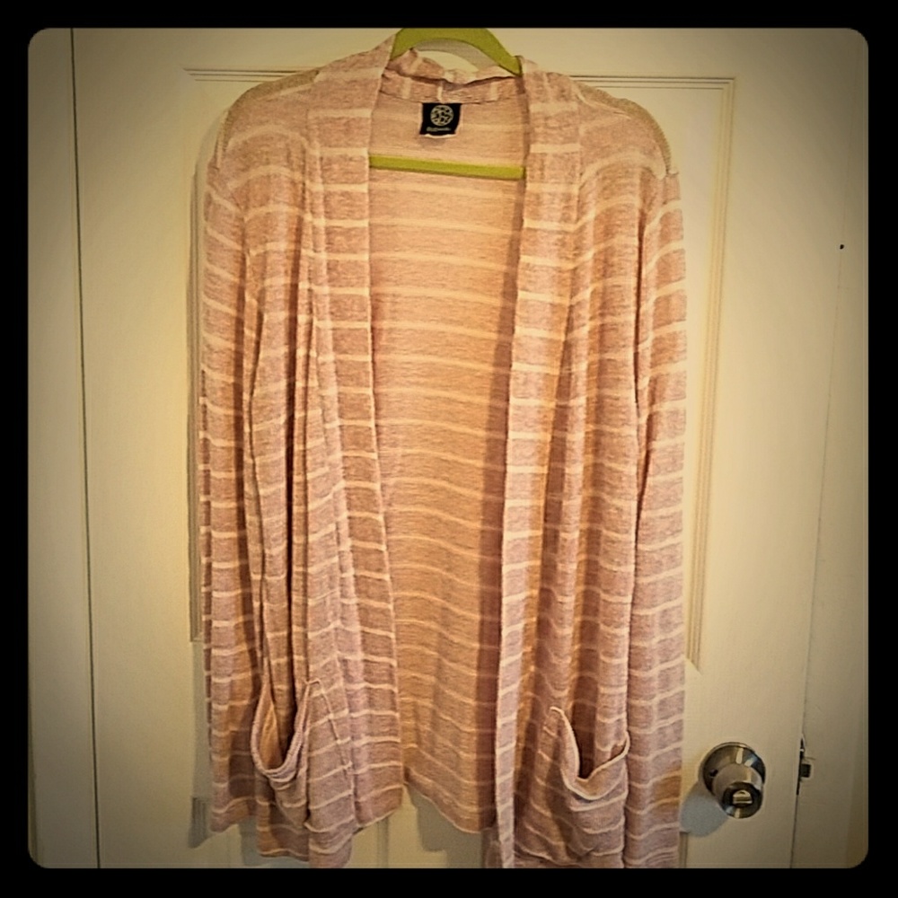 Light Rise and cream stripped Bobeau cardigan L